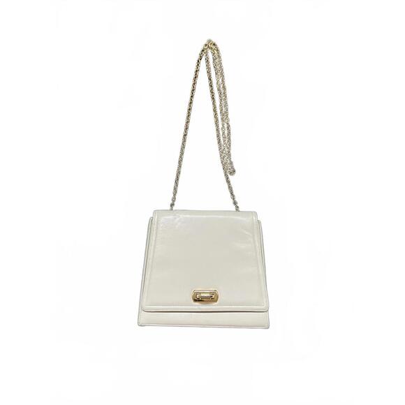Frenchy of California Vintage Cream Leather Bag with Chain Straps